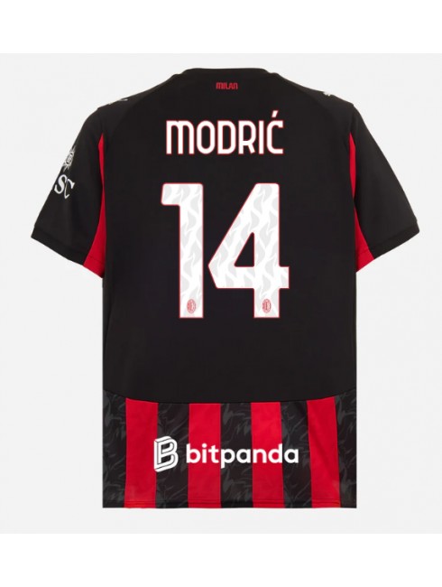 AC Milan Luka Modric #14 Replika Hemmakläder 2025-26 Kortärmad AC Milan Luka Modric #14 Replika Hemmakläder 2025-26 Kortärmad